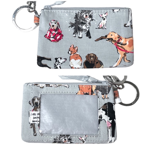 Vera Bradley Dog Show Zip ID and Lanyard Gray Grey - Picture 6 of 6
